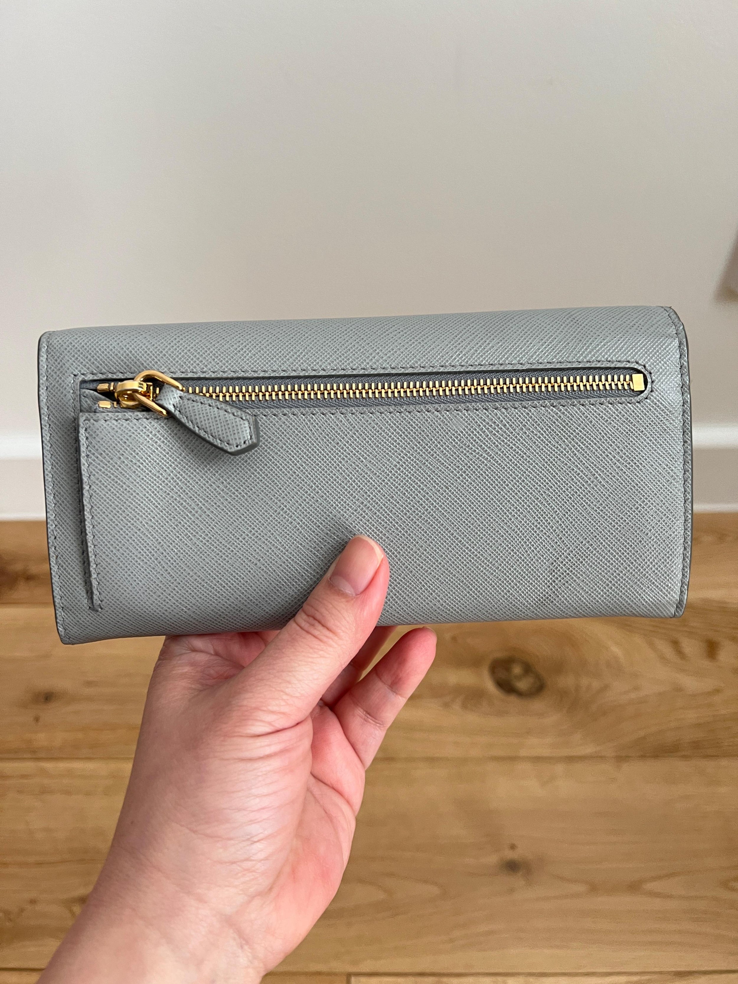 Grey Saffiano Continental Purse/Wallet