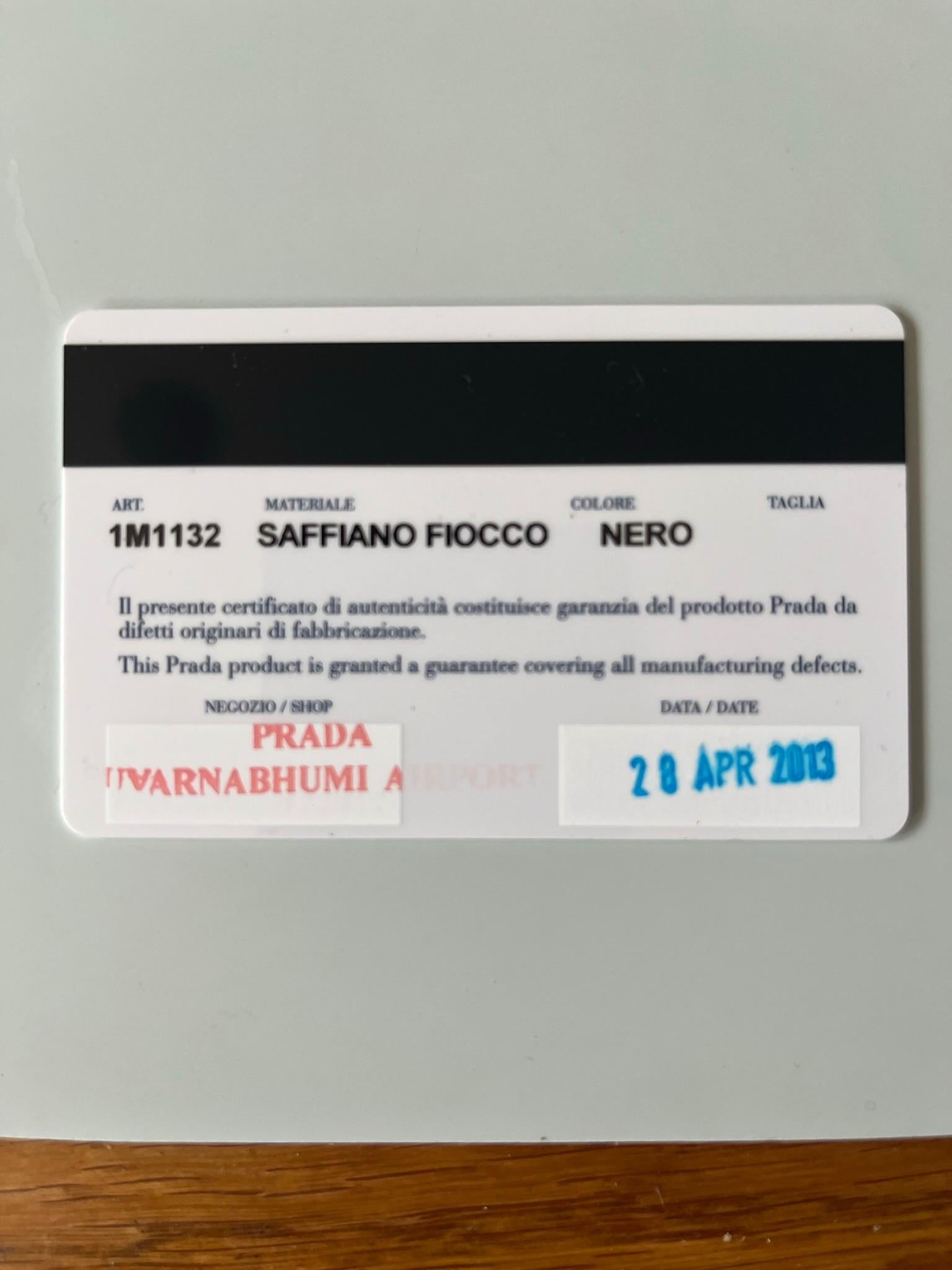 Prada Black Saffiano Leather Bow Wallet