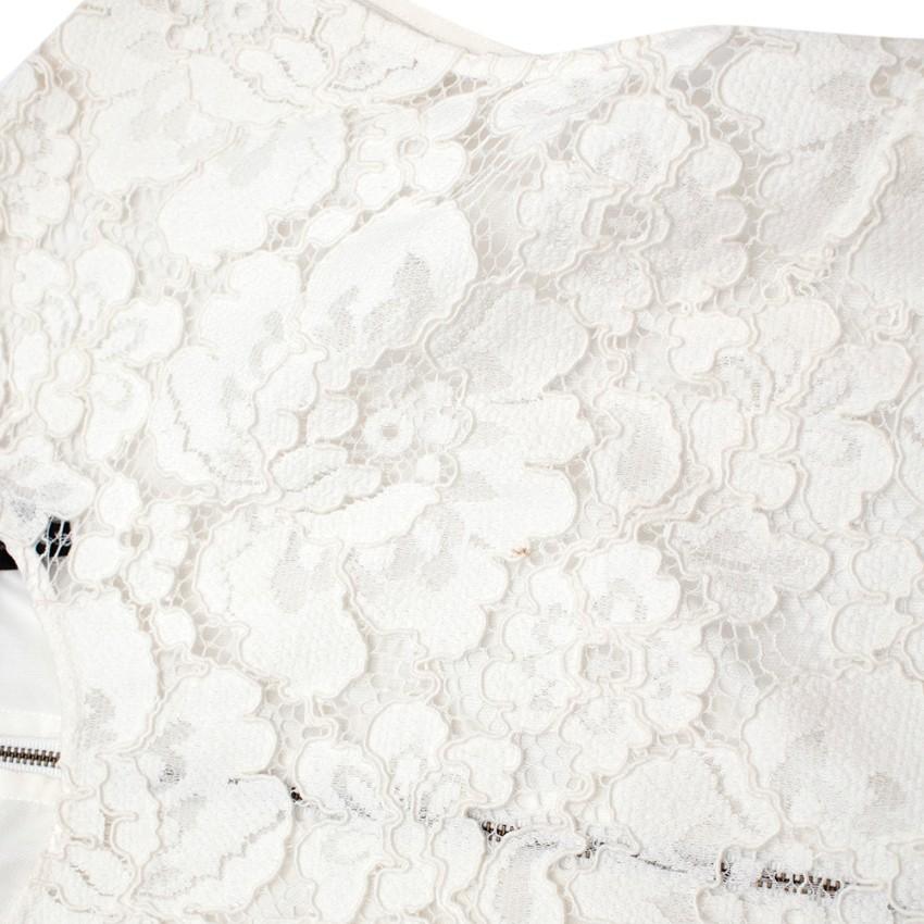 BCBG Max Azria White Lace-Front Shanine Top