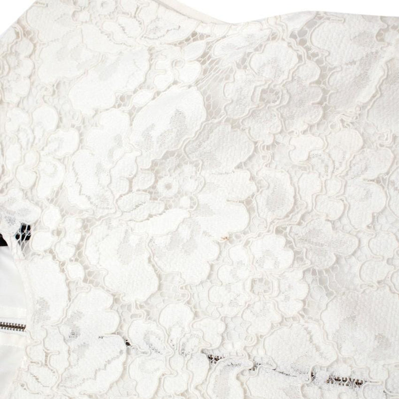 BCBG Max Azria White Lace-Front Shanine Top