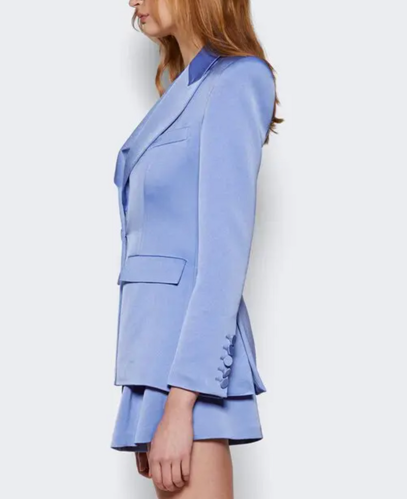 Alex Perry Satin Crepe Blazer Periwinkle