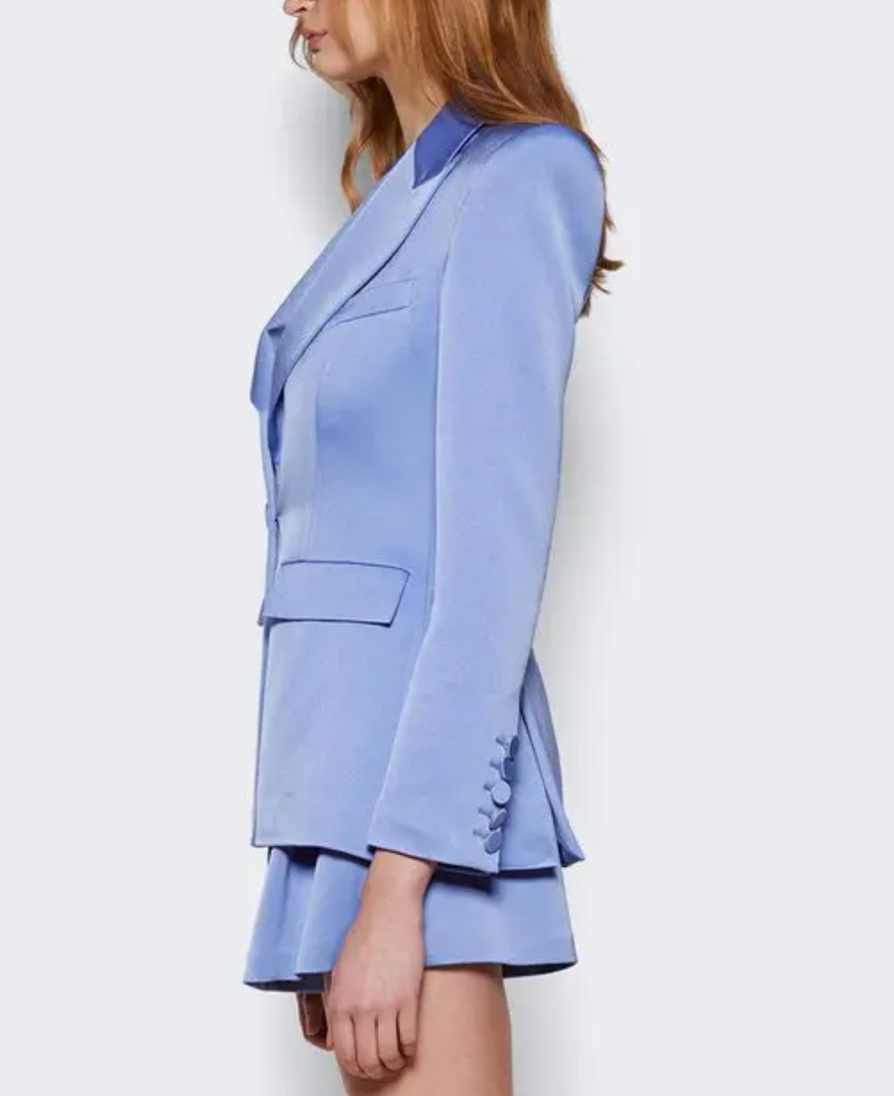 Alex Perry Satin Crepe Blazer Periwinkle