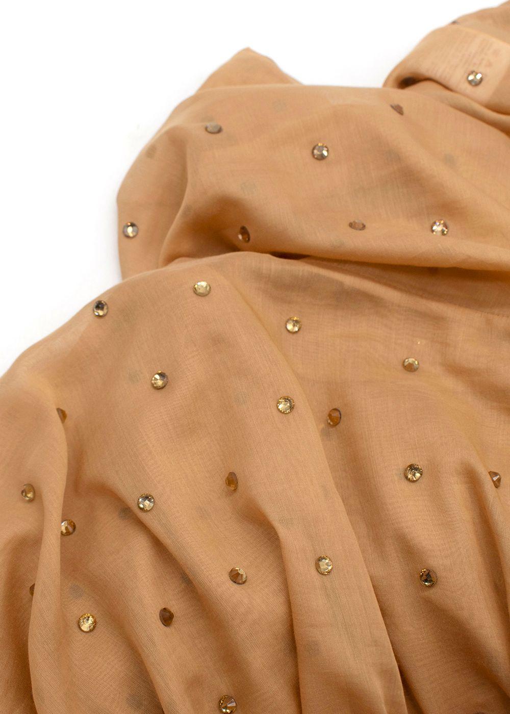 Oseree Golden Beige Cotton/Silk SS24 Gem Pants