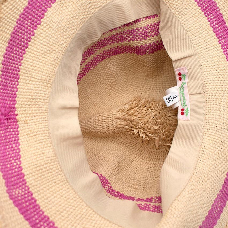 Bonpoint Pink Stripe Paper Straw Hat