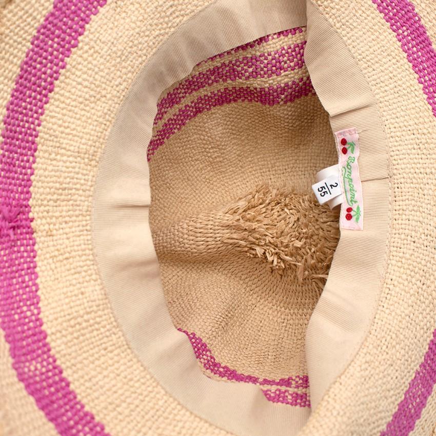 Bonpoint Pink Stripe Paper Straw Hat