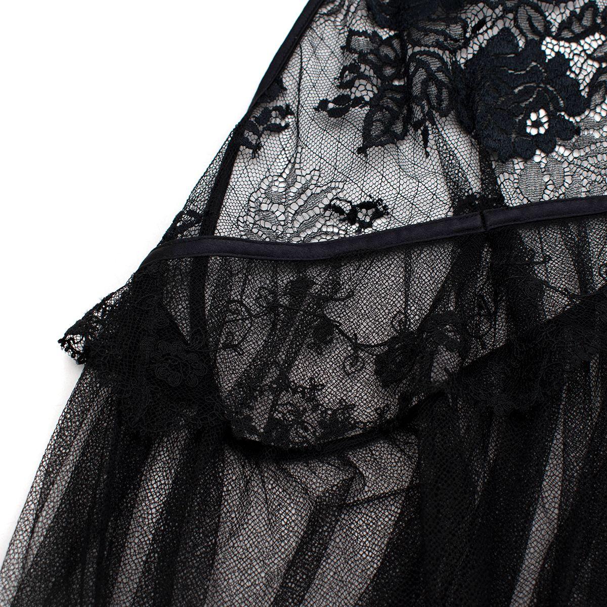 Black Tulle & Lace Sheer Halterneck Camisole
