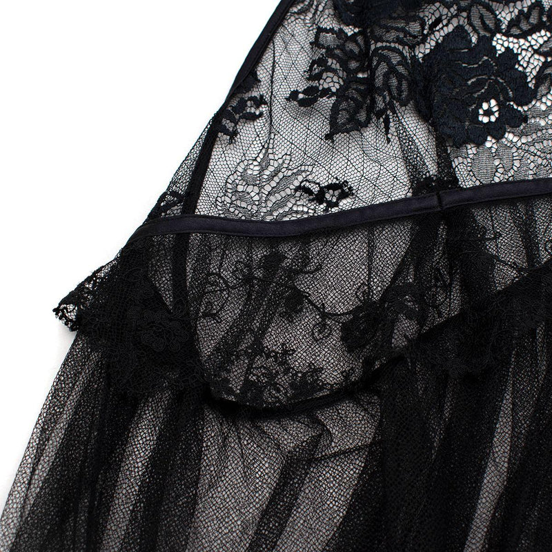 Black Tulle & Lace Sheer Halterneck Camisole
