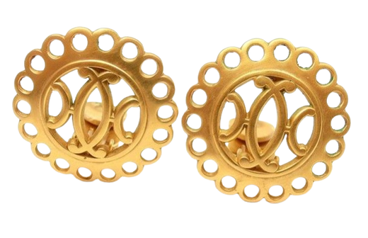 Hermes haba Gold plated Bijouterie Fantaisie round clip on earrings