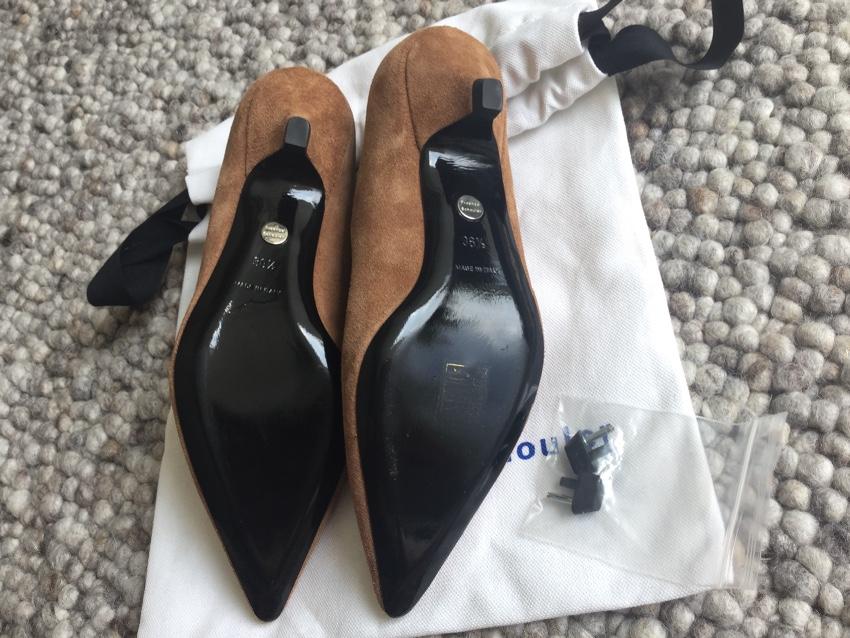 Proenza Schouler Wavy Suede Kitten Heel Pumps