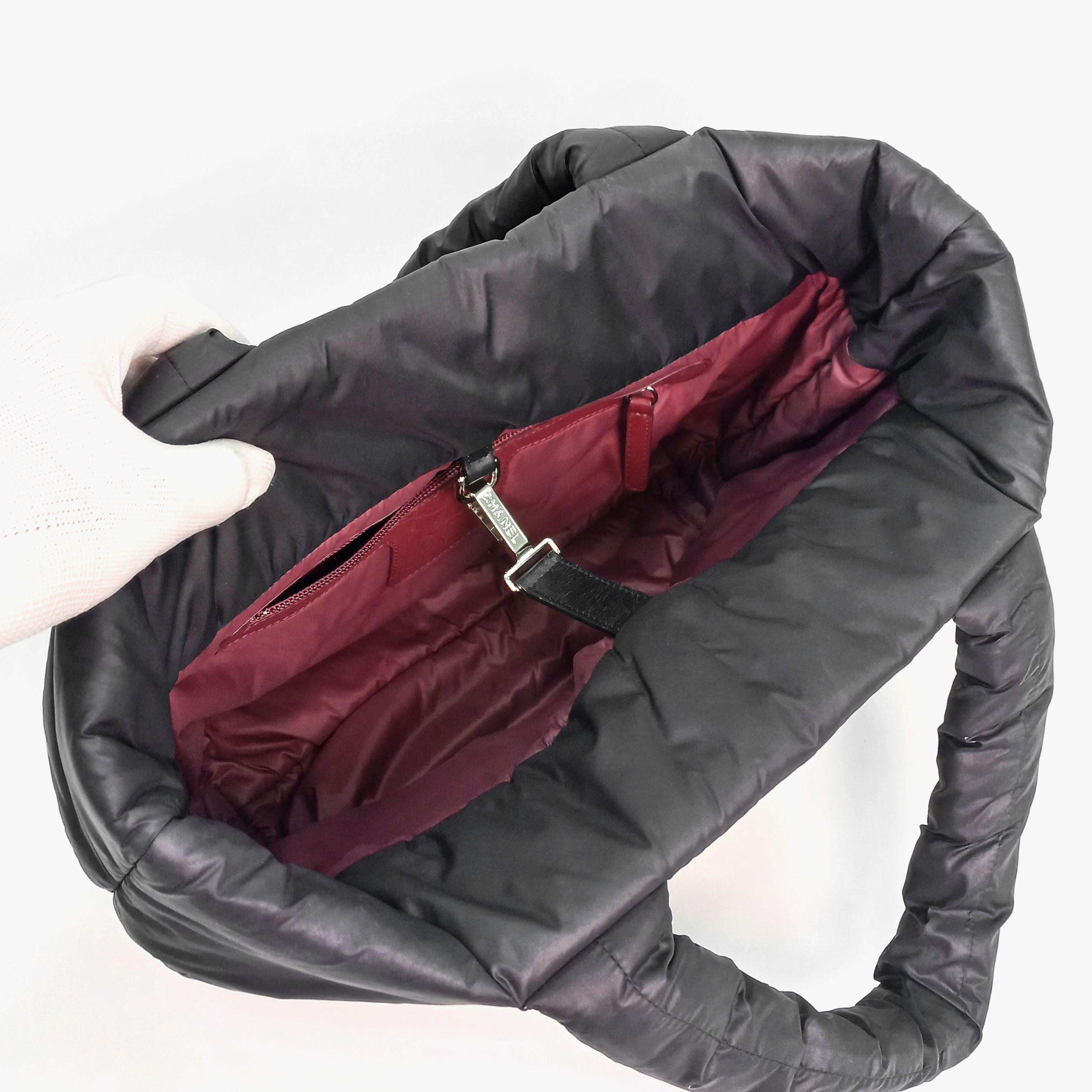 Coco Cocoon Black Nylon Quilted Tote Bag