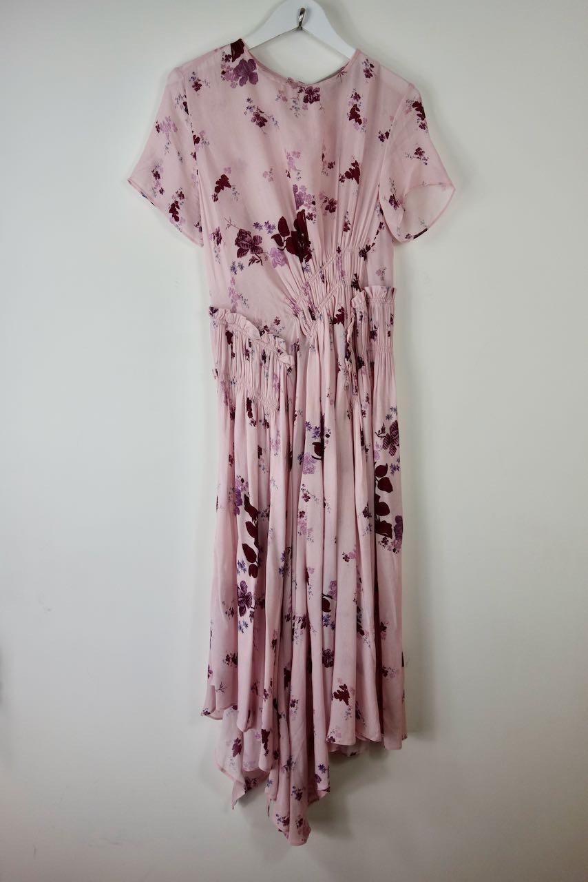 Line pink floral asymmetric Lois dress
