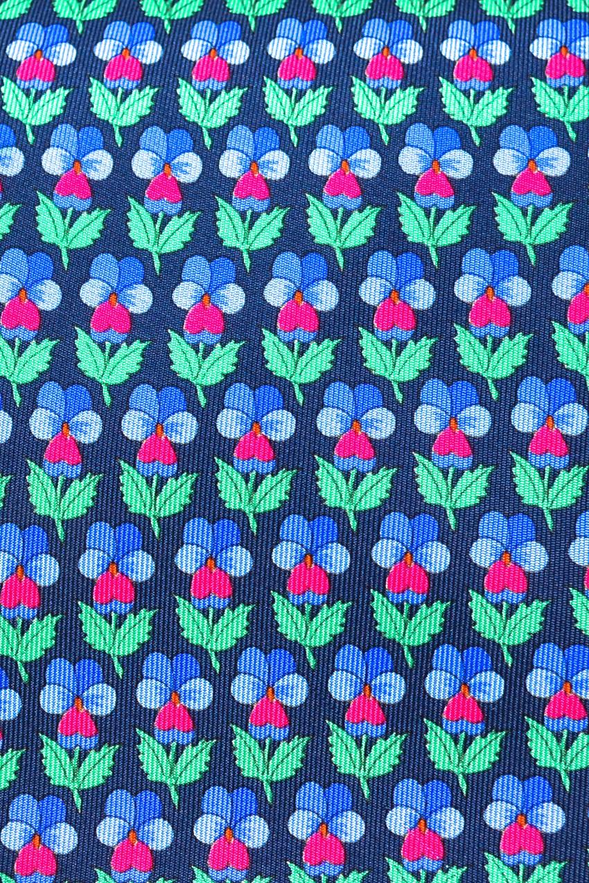 Leonard Paris Blue & Pink SIlk Printed Tie