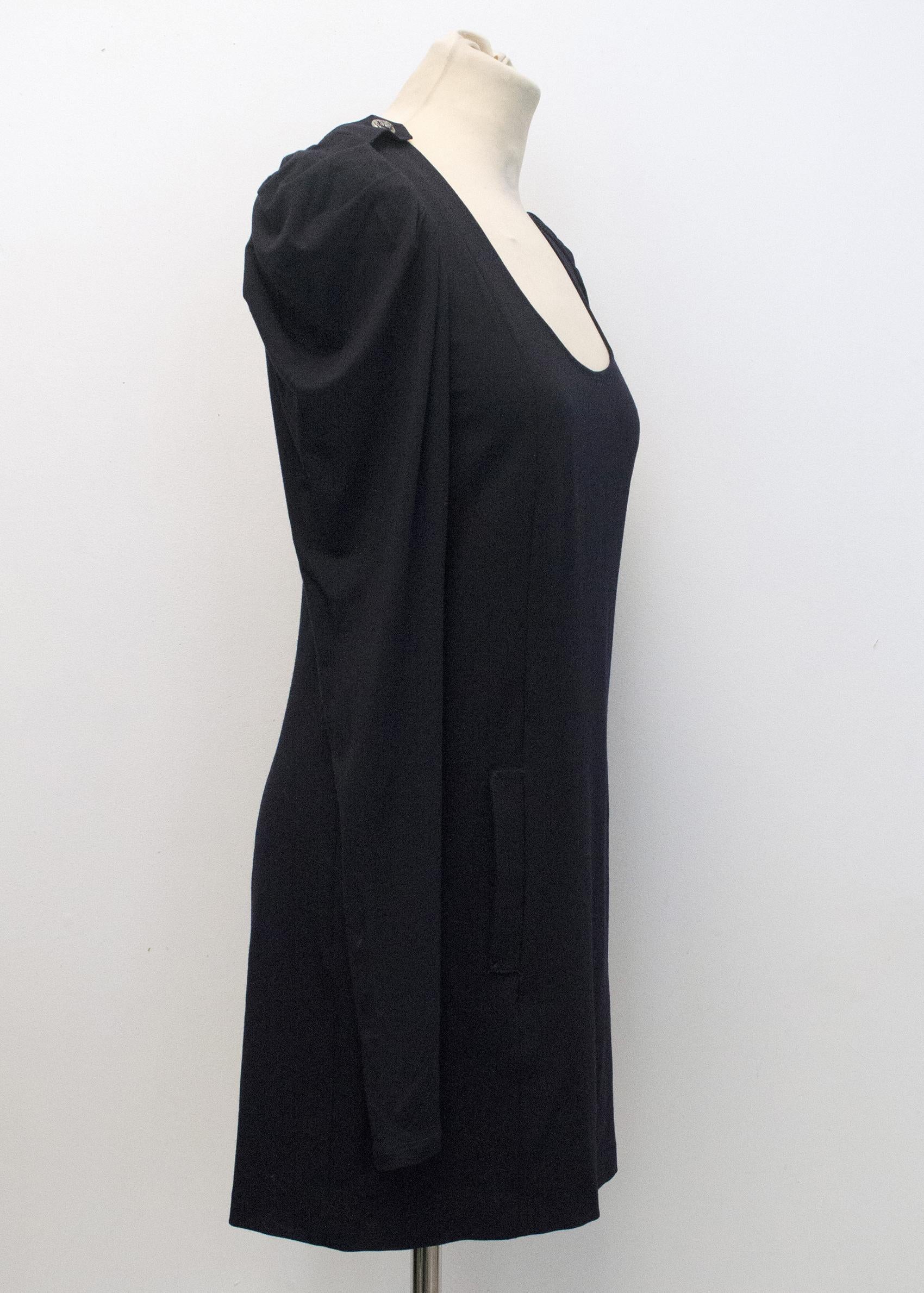 Patrizia Pepe Midnight Blue Wool blend Long Sleeve Dress