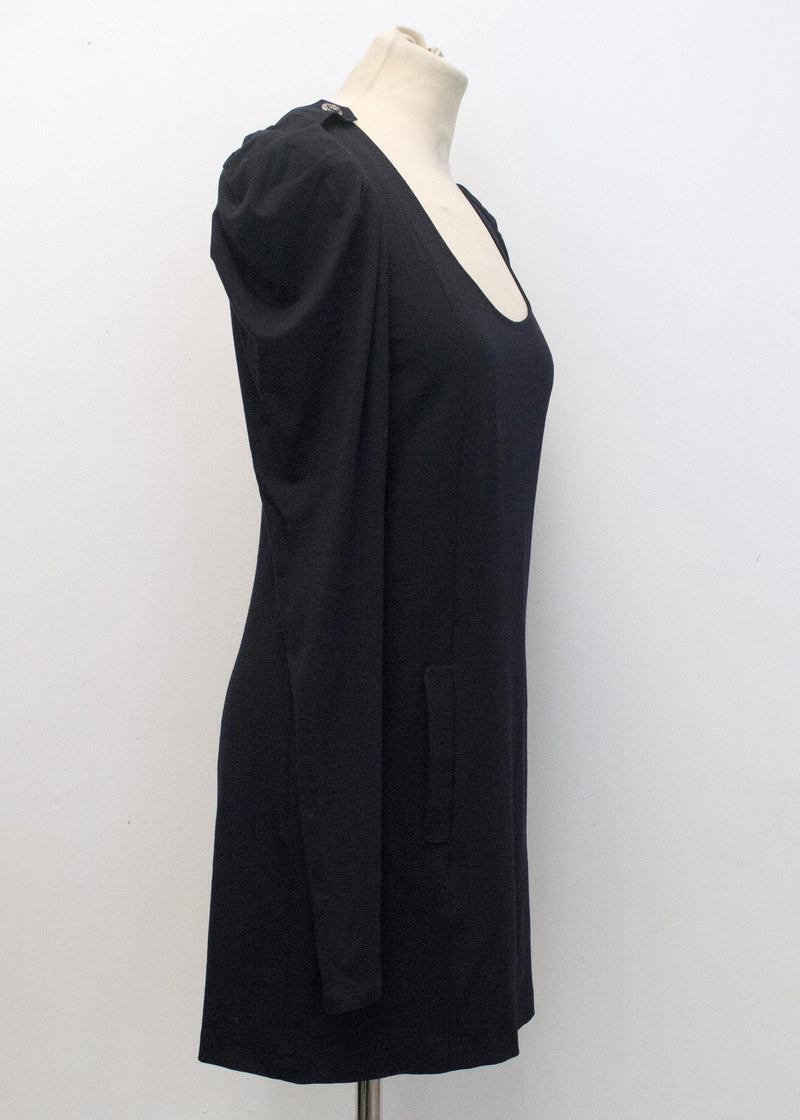 Patrizia Pepe Midnight Blue Wool blend Long Sleeve Dress