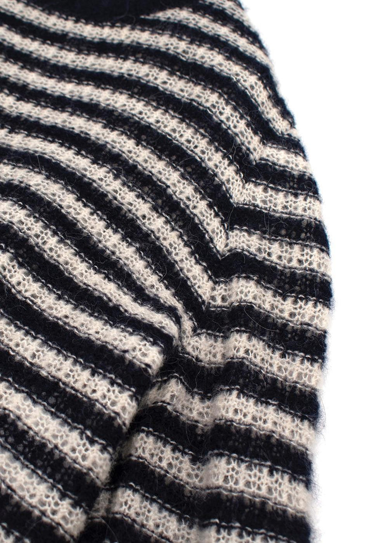 Dior Black Striped Alpaca Blend Jumper with Gold Button Detail