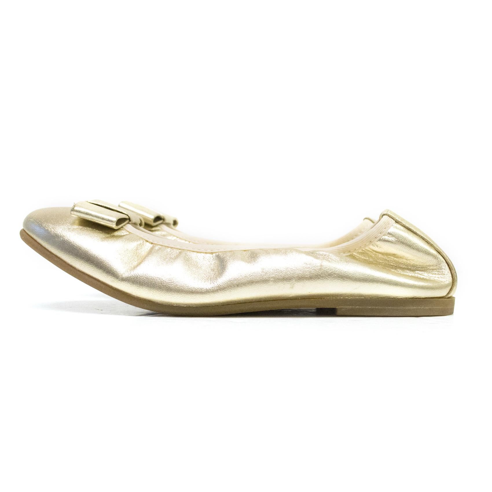 Equerry Metallic Gold Ballerina Shoes