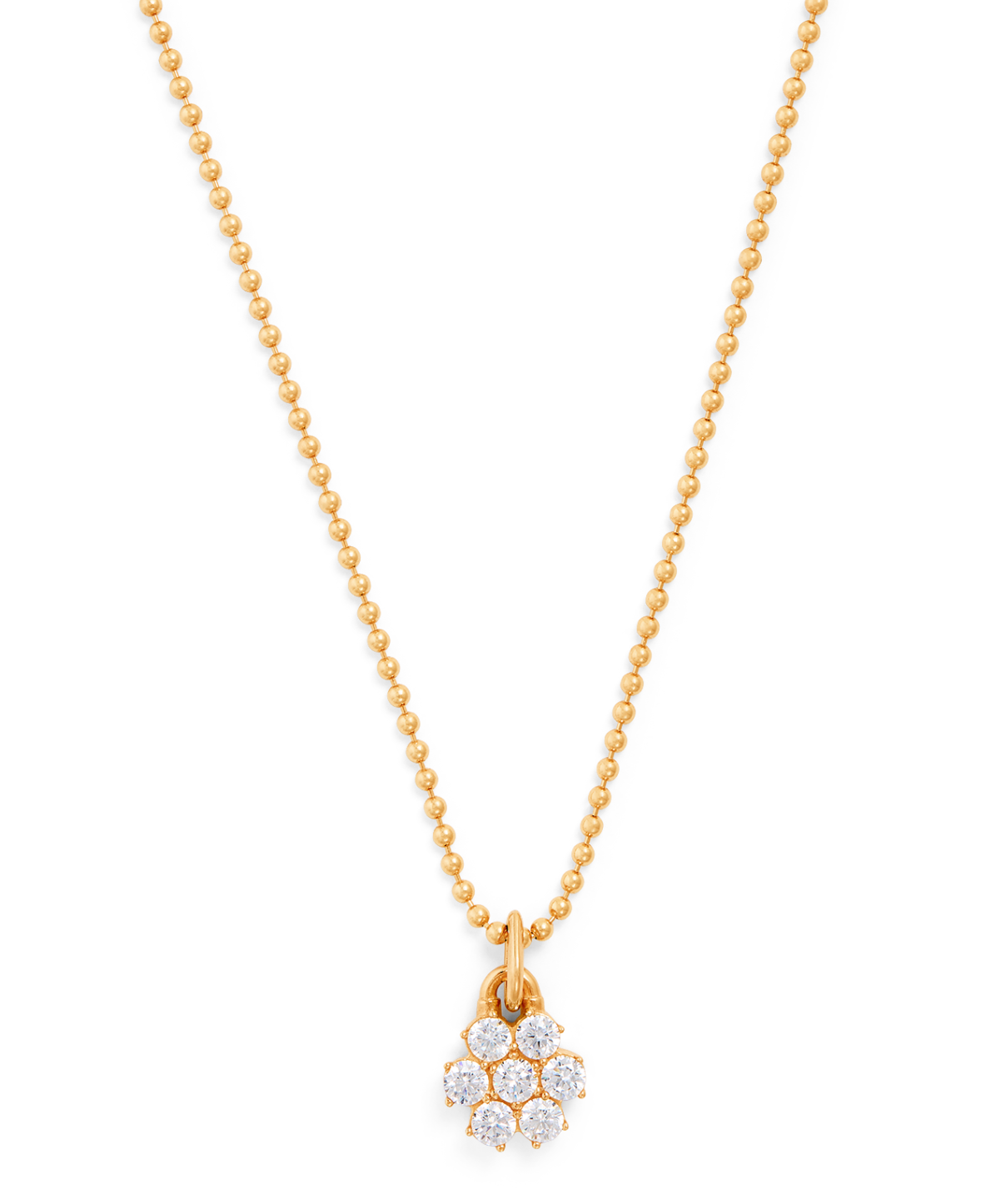 Hatton Labs Sterling Silver And Cubic Zirconia Daisy Necklace