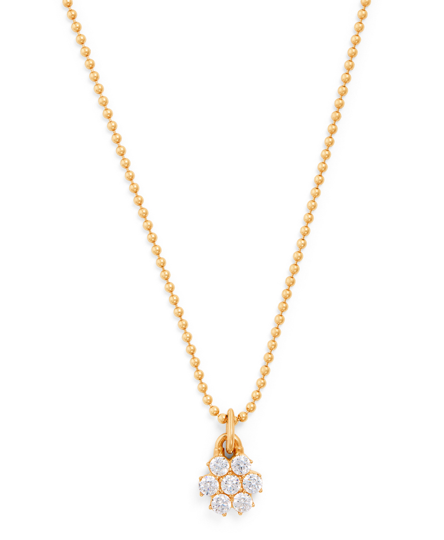 Hatton Labs Sterling Silver And Cubic Zirconia Daisy Necklace