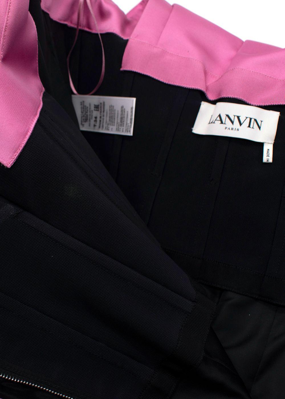 Lanvin Pink Satin Mini Dress with Train Detail