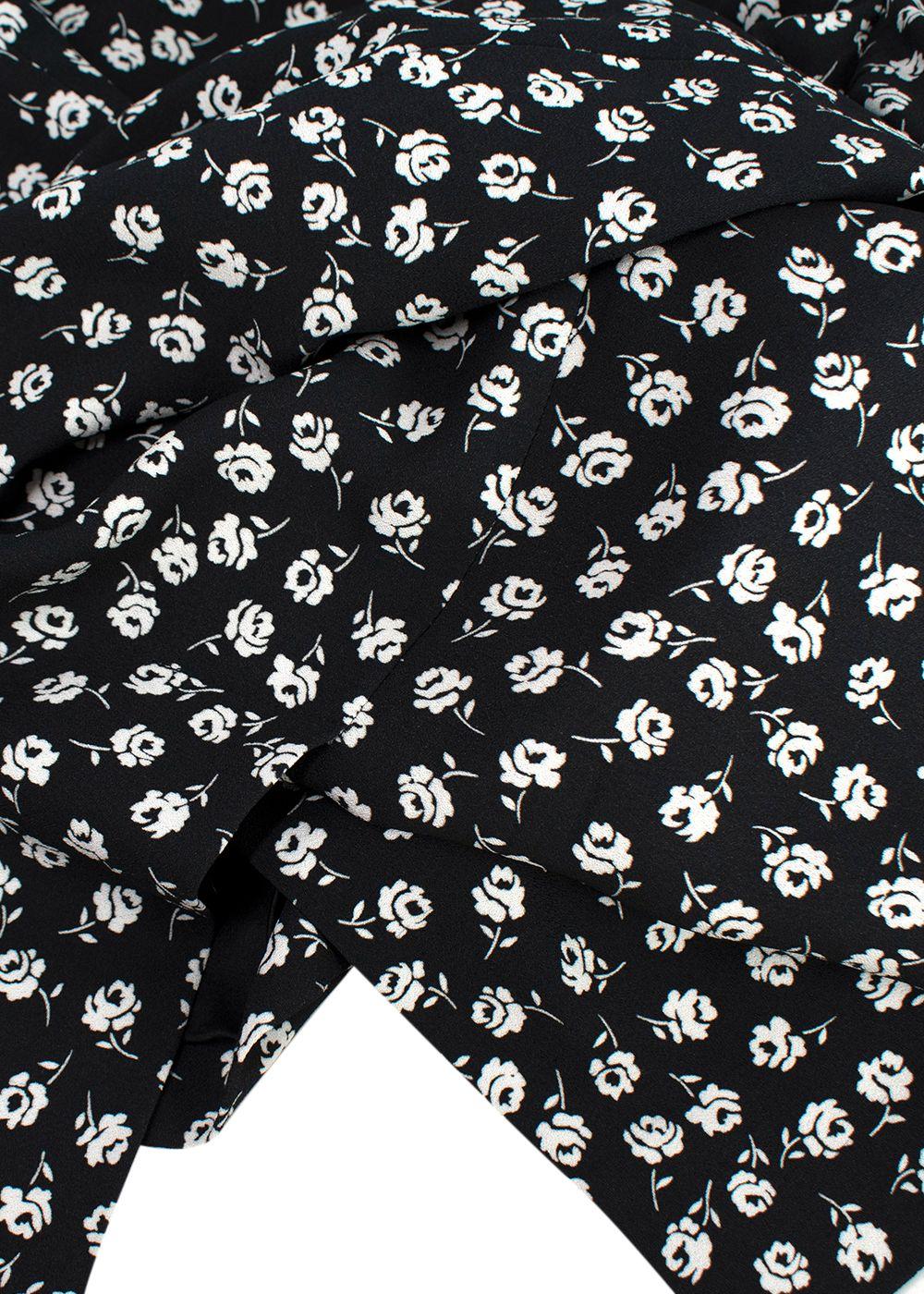 Dolce & Gabbana Black Floral Print Crepe Midi Dress