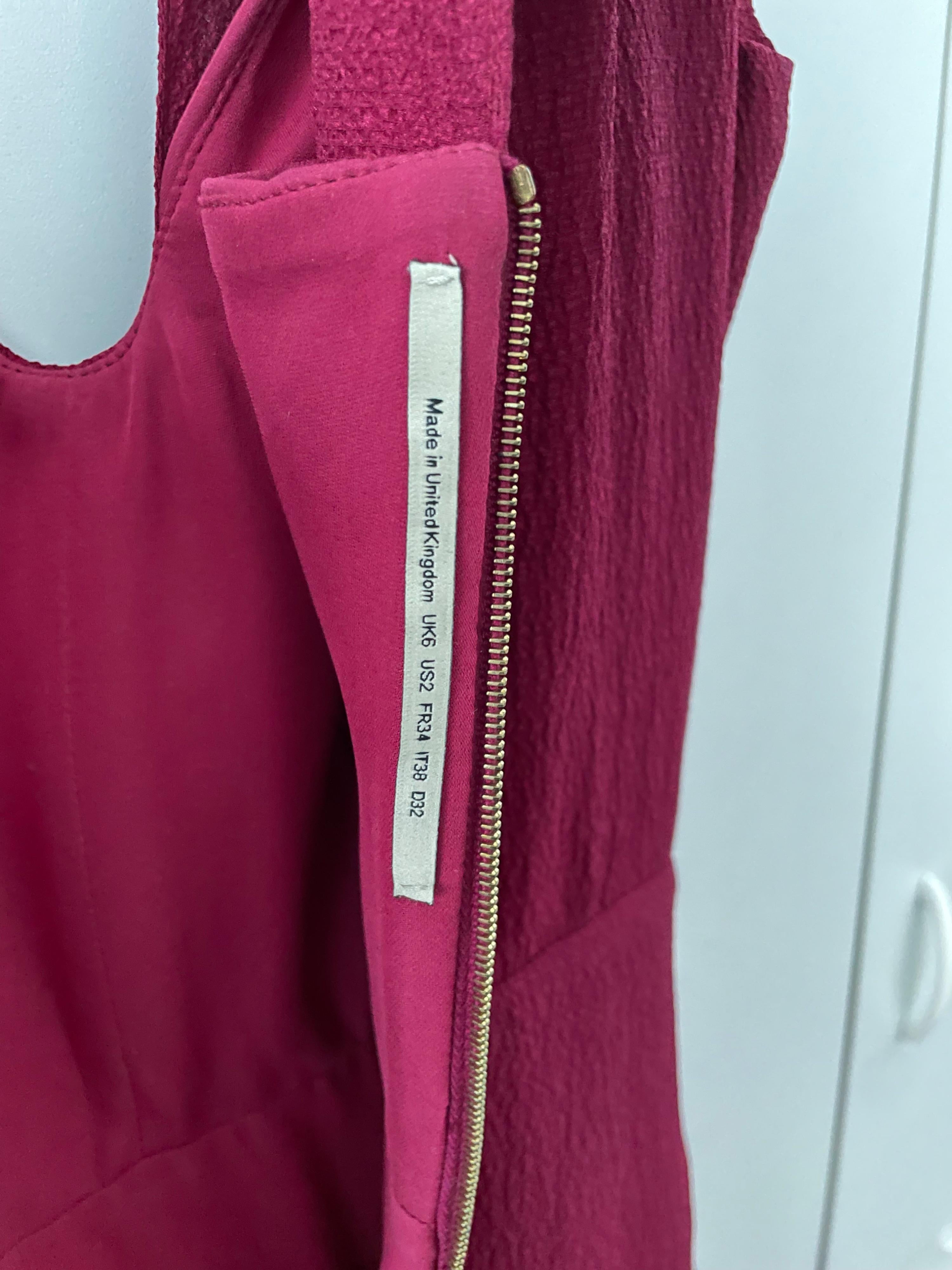 Roland Mouret Burgundy Silk Evening Gown