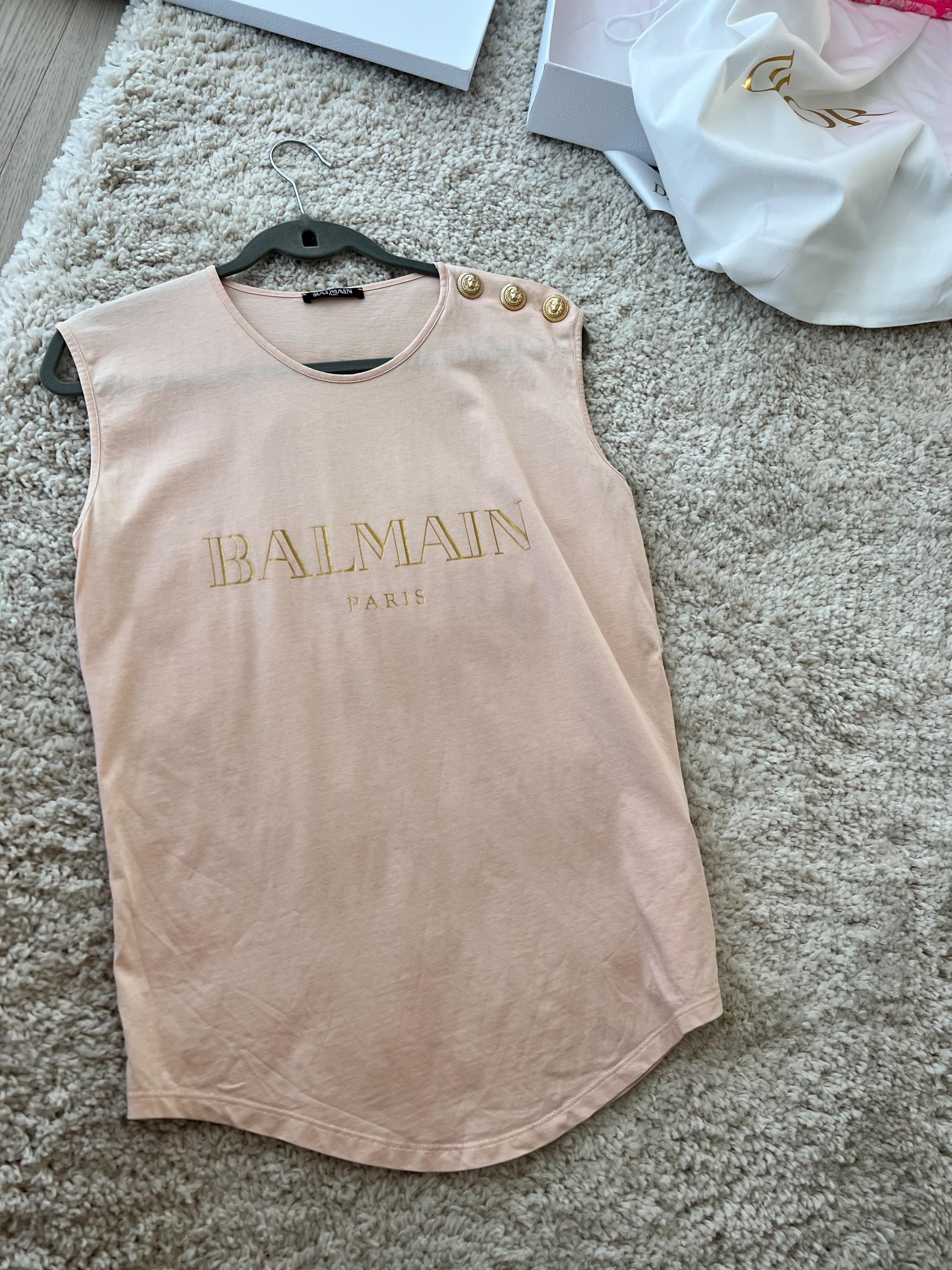 Pale pink cotton jersey logo T-shirt