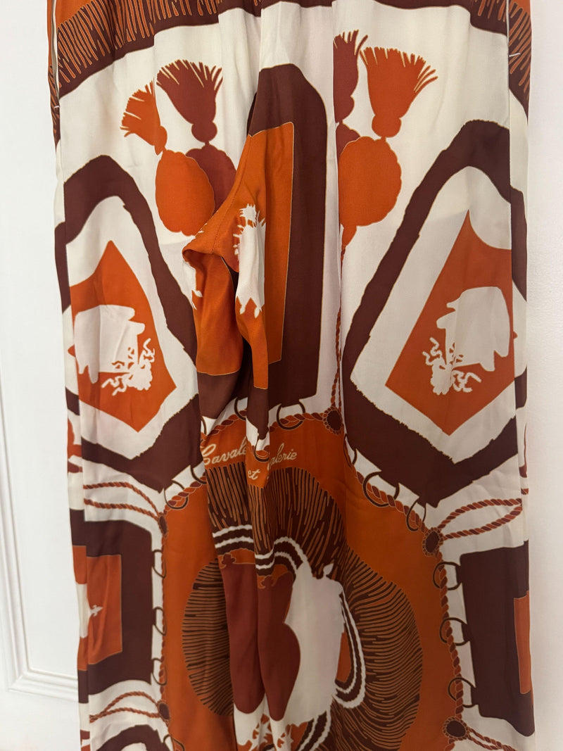 Hermes Printed Silk Palazzo Pants