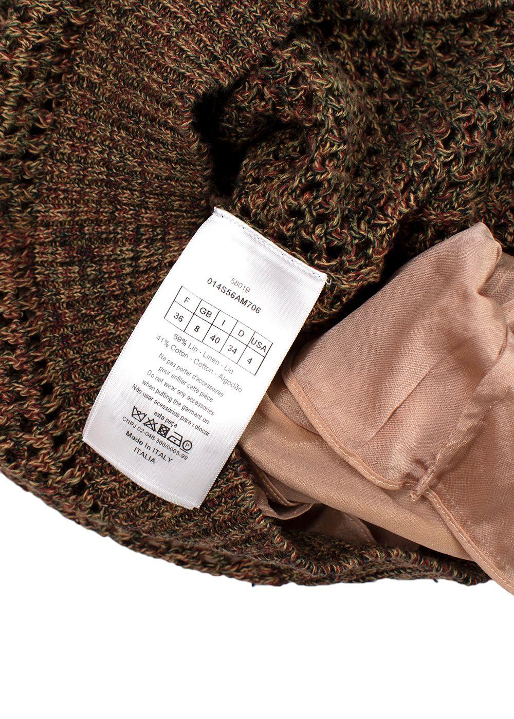 Dior Brown Open Knit Key-hole Neck Jumper