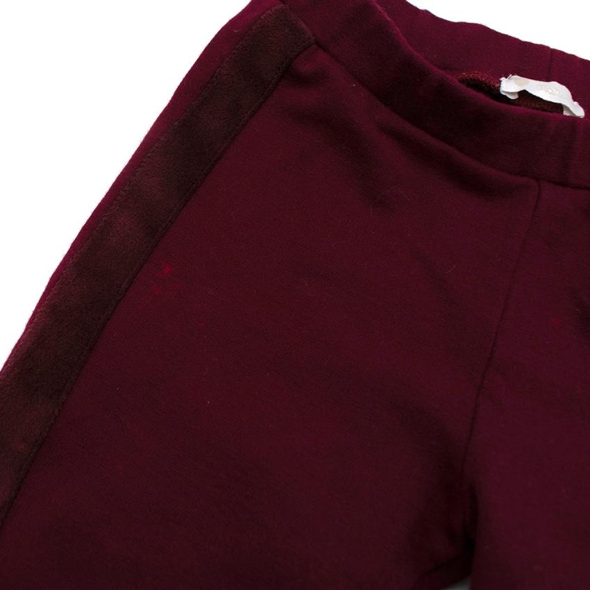 Nanan Burgundy Jersey Trousers with Bows