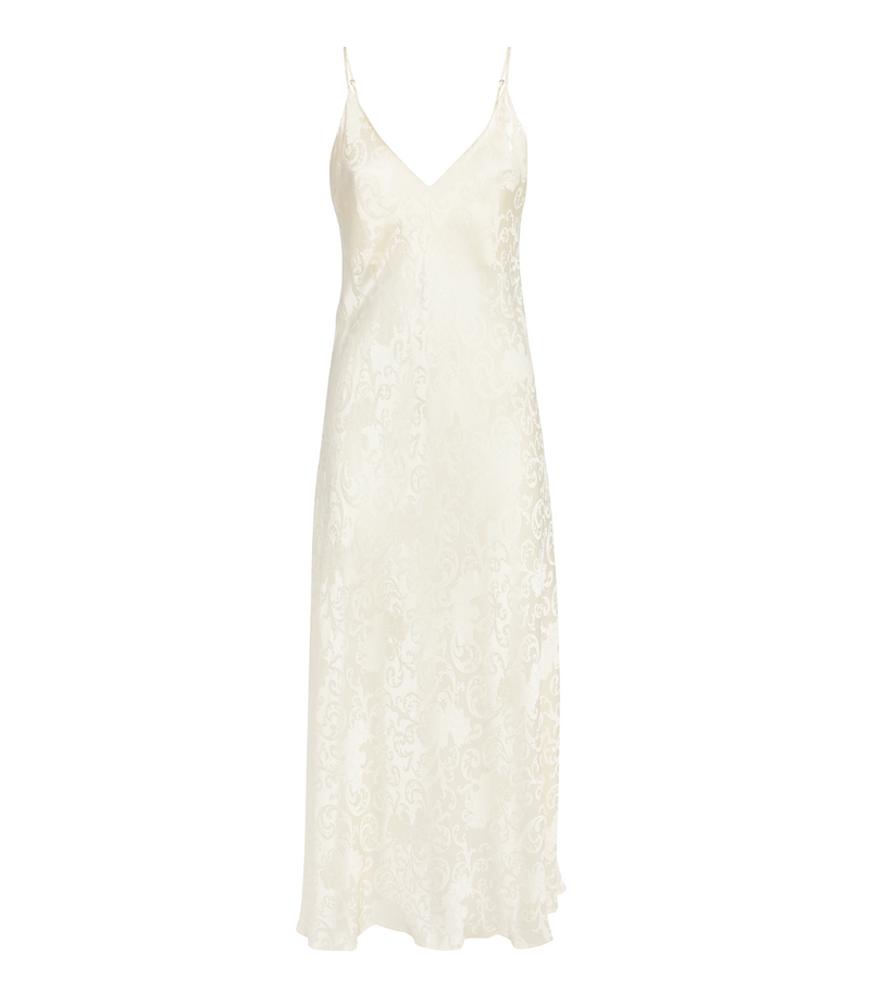 Natori Ines Jacquard Silk Slip Dress