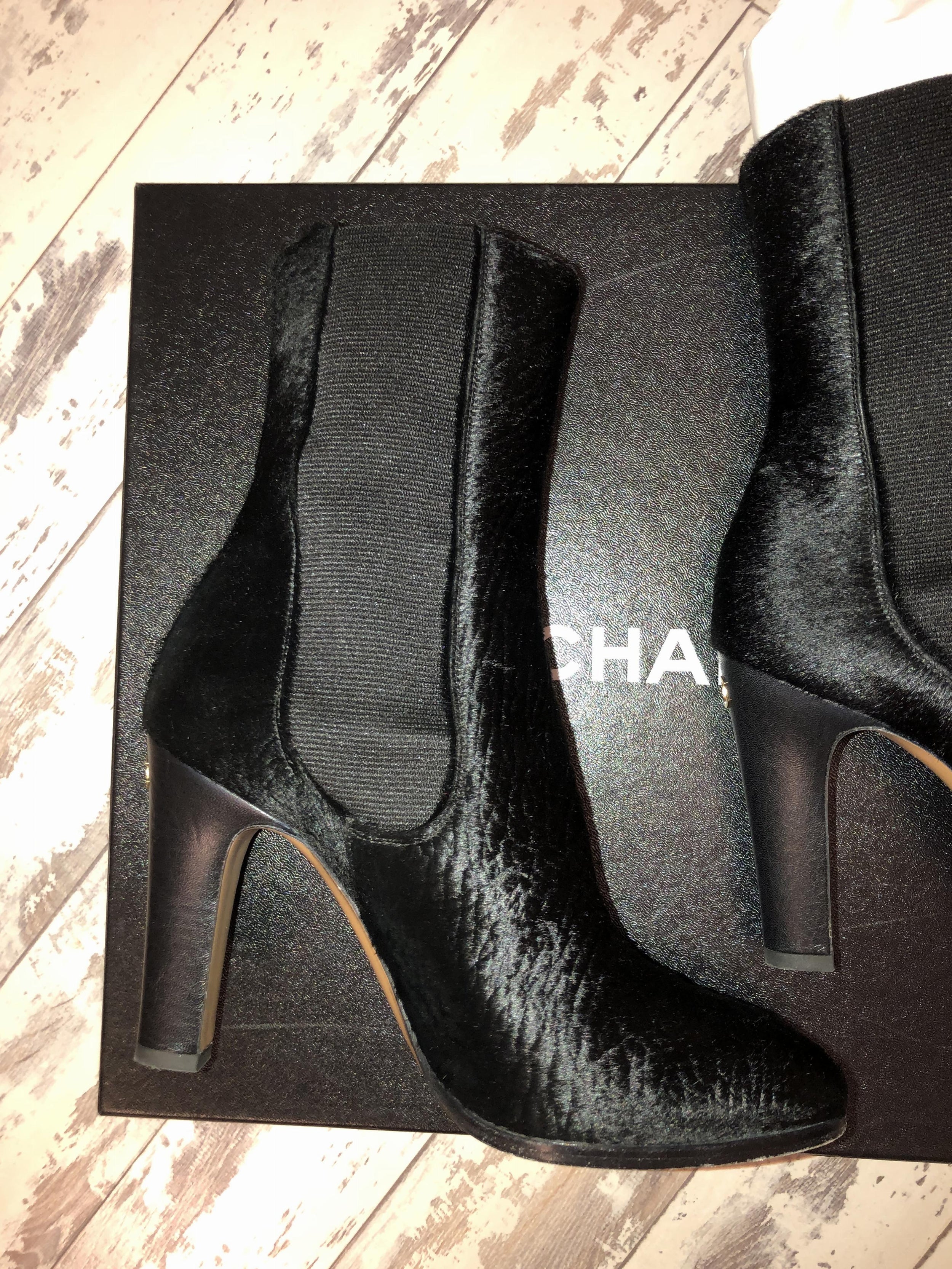 Chanel Pony Skin Black Boots