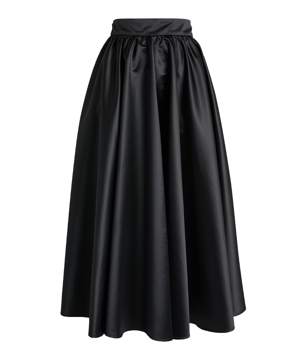Patou Volume Satin Midi Skirt