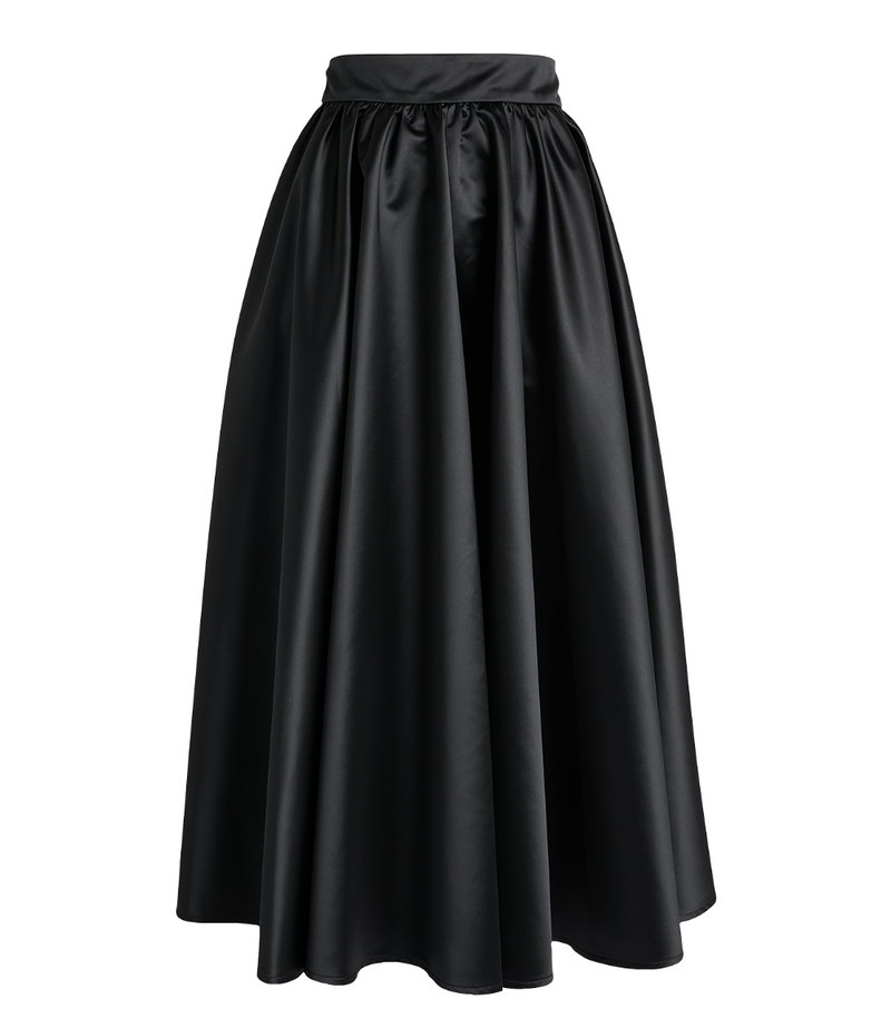 Patou Volume Satin Midi Skirt