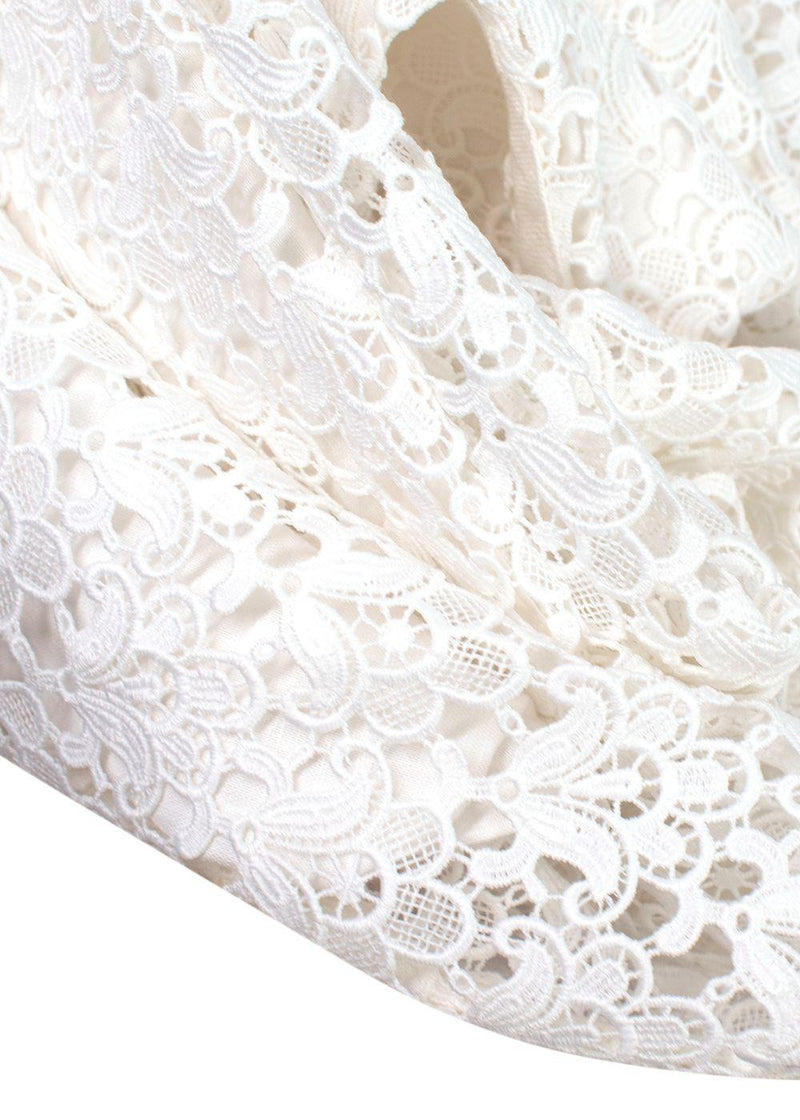 Zimmermann White Floral Crochet Trousers