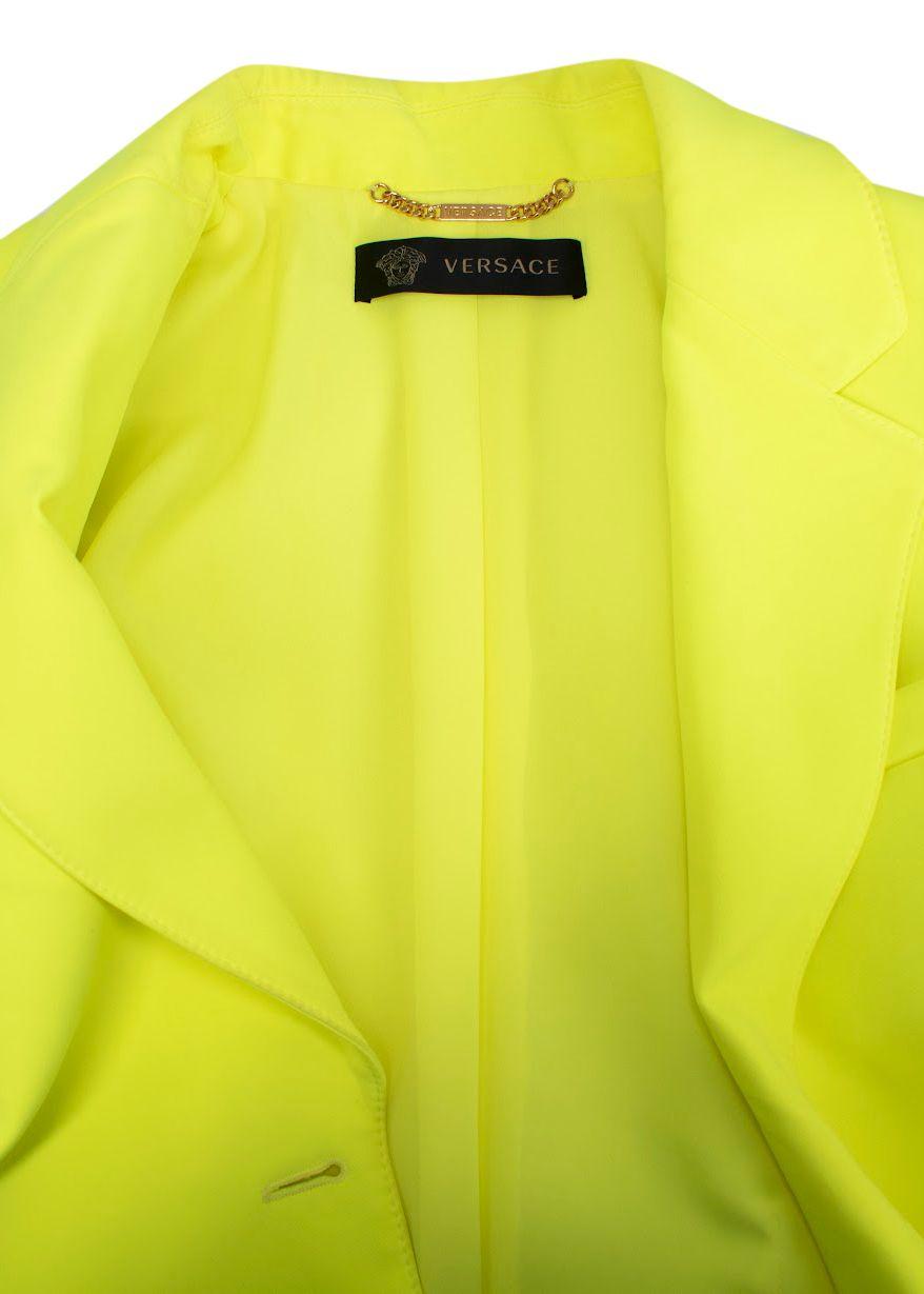 Versace Neon Yellow Single Breasted Blazer