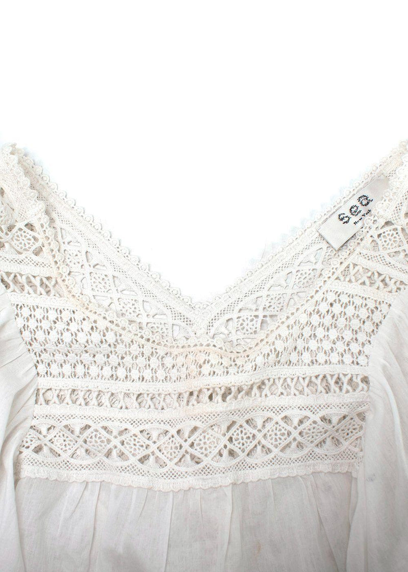 Sea New York White Guipure Mini Dress