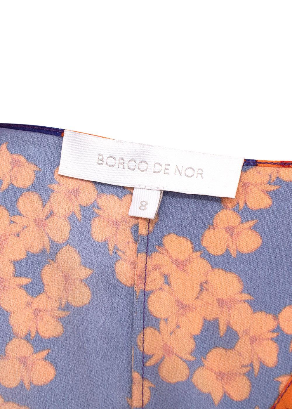 Orange and Purple Floral-print Dress