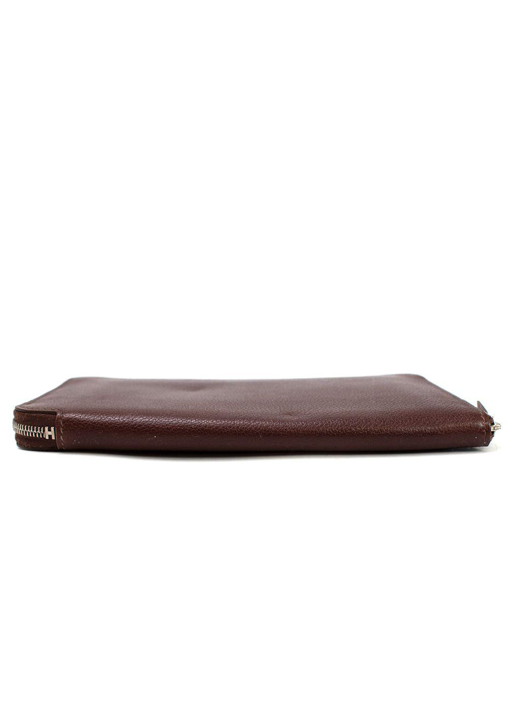 Hermes Chocolate Brown Leather Azap Long Wallet