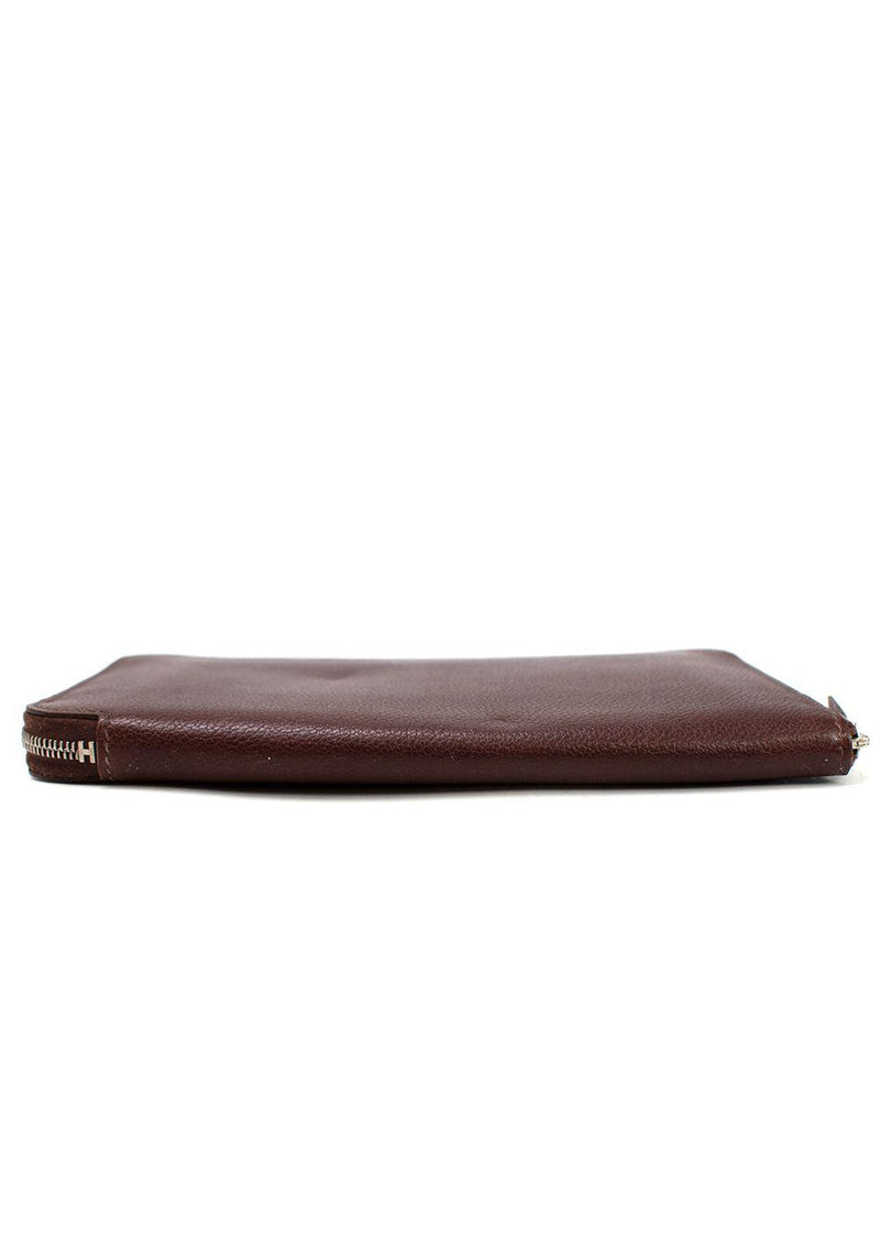 Hermes Chocolate Brown Leather Azap Long Wallet