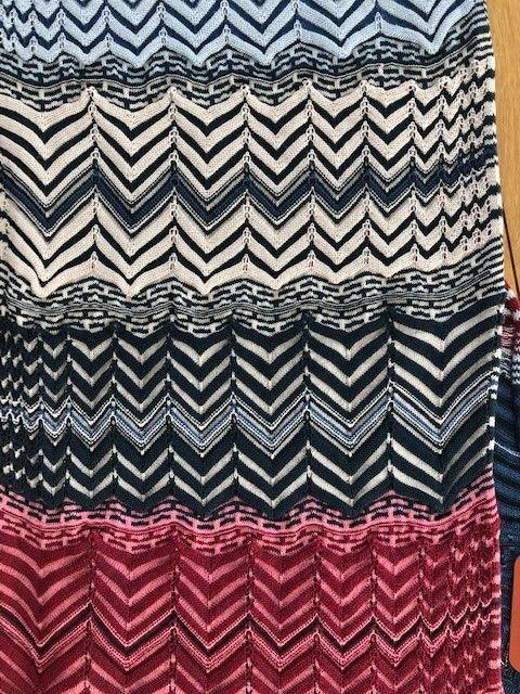 pink & blue zig-zag striped scarf