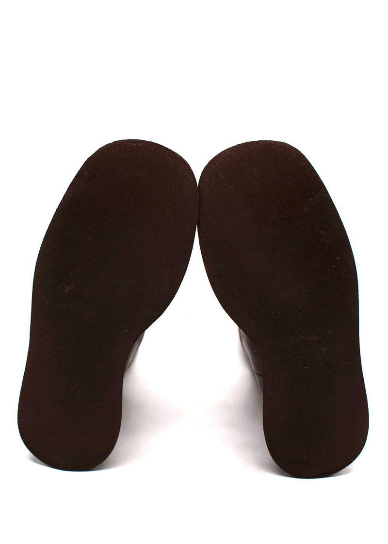 Gia Borghini Chocolate Brown Rosie Leather Boots