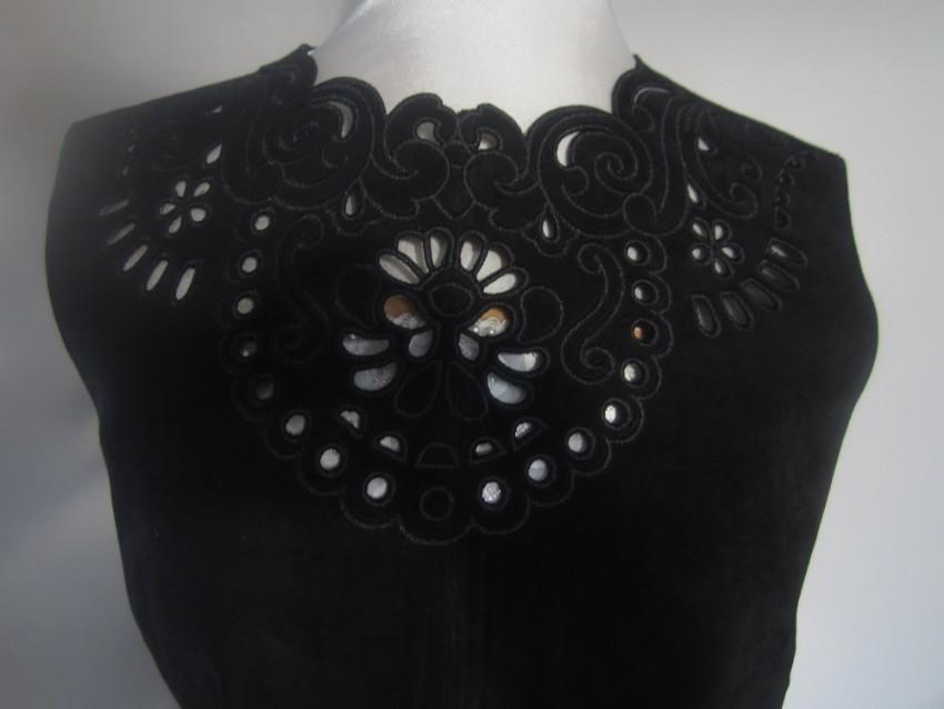 Dolce & Gabbana black suede shift tunic dress