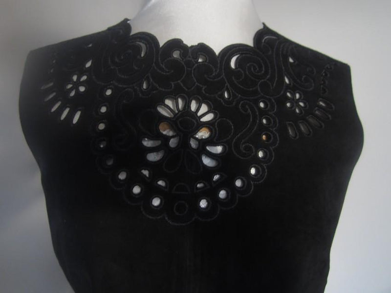 Dolce & Gabbana black suede shift tunic dress