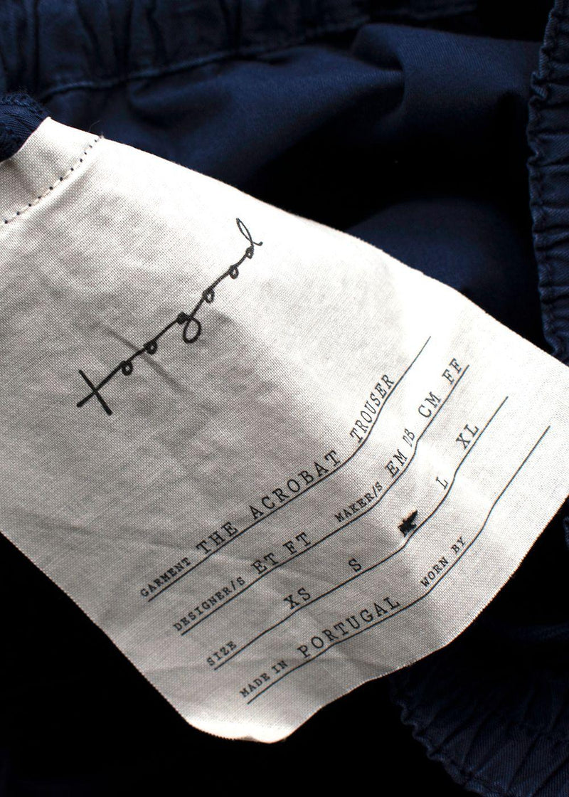 Toogood 'The Acrobat Trouser' in Navy