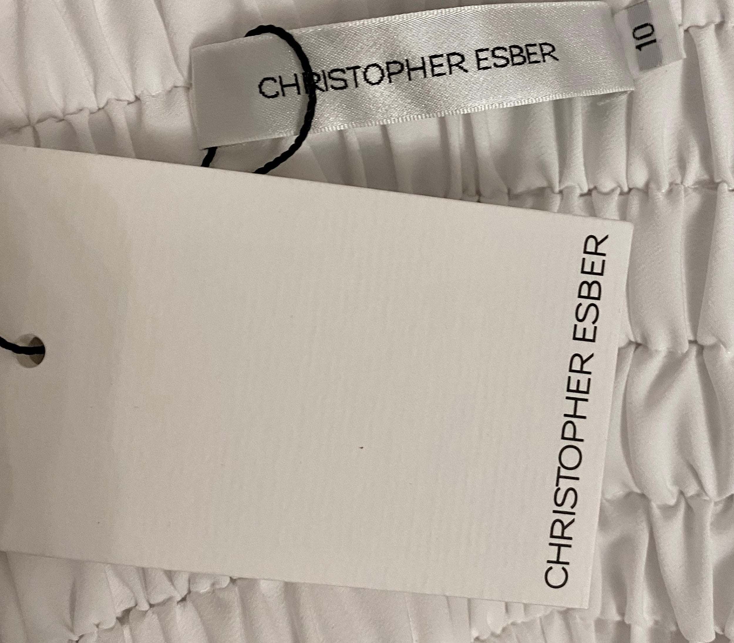 Christopher Esber White Ruched Cocoon Maxi Dress