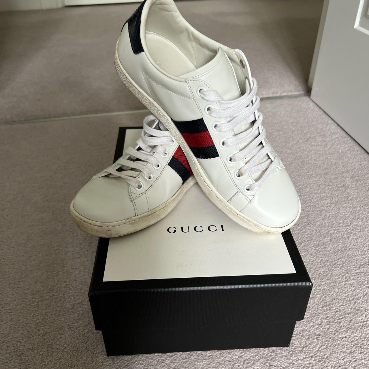 White leather Ace trainers