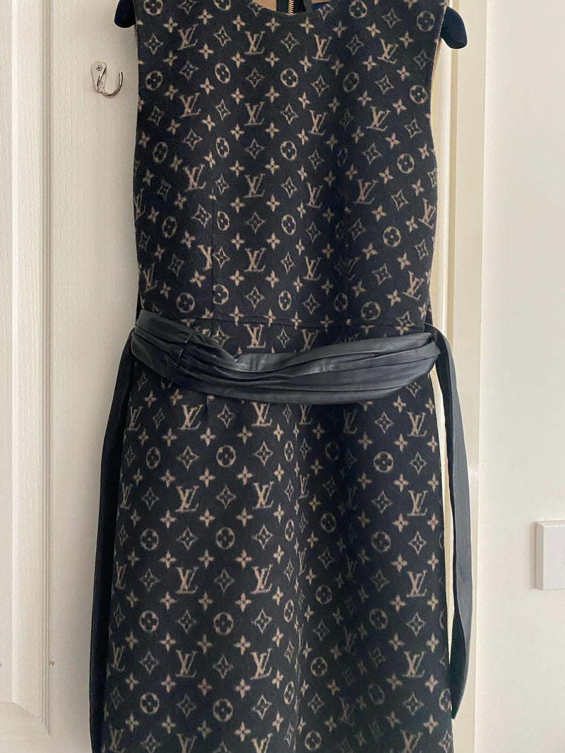 Monogram Belted Shift Dress