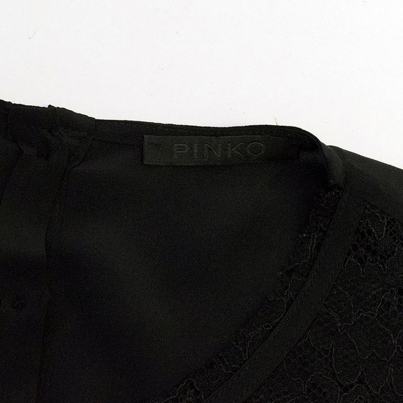 Pinko Black Lace Tunic with pink slip underdress