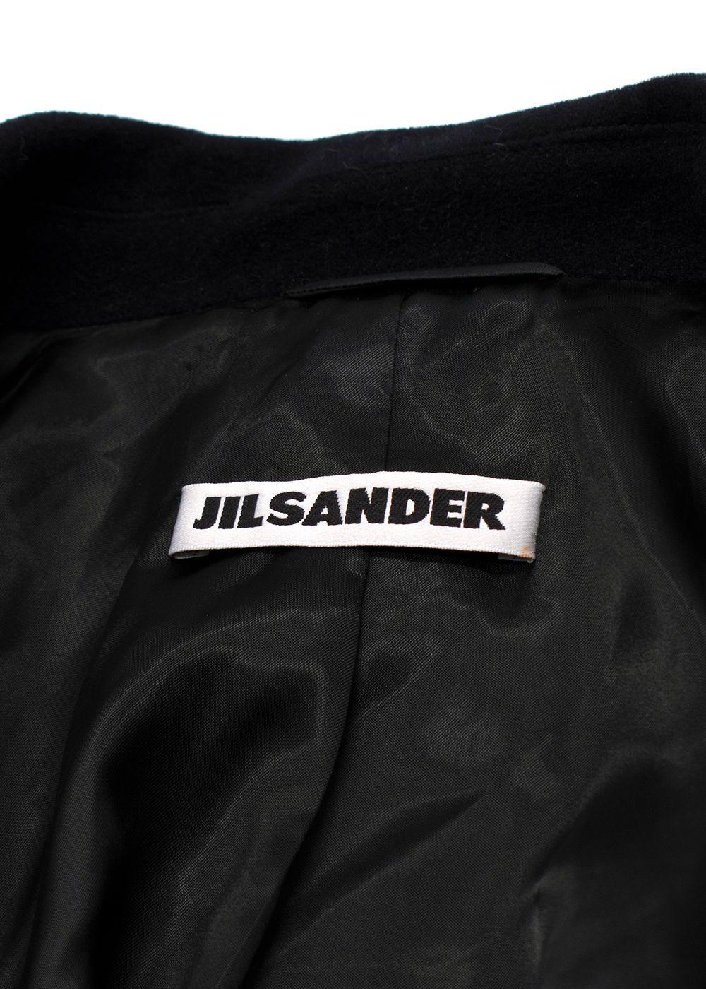 Jil Sander Black Soft Angora Wool Blend Coat/Jacket