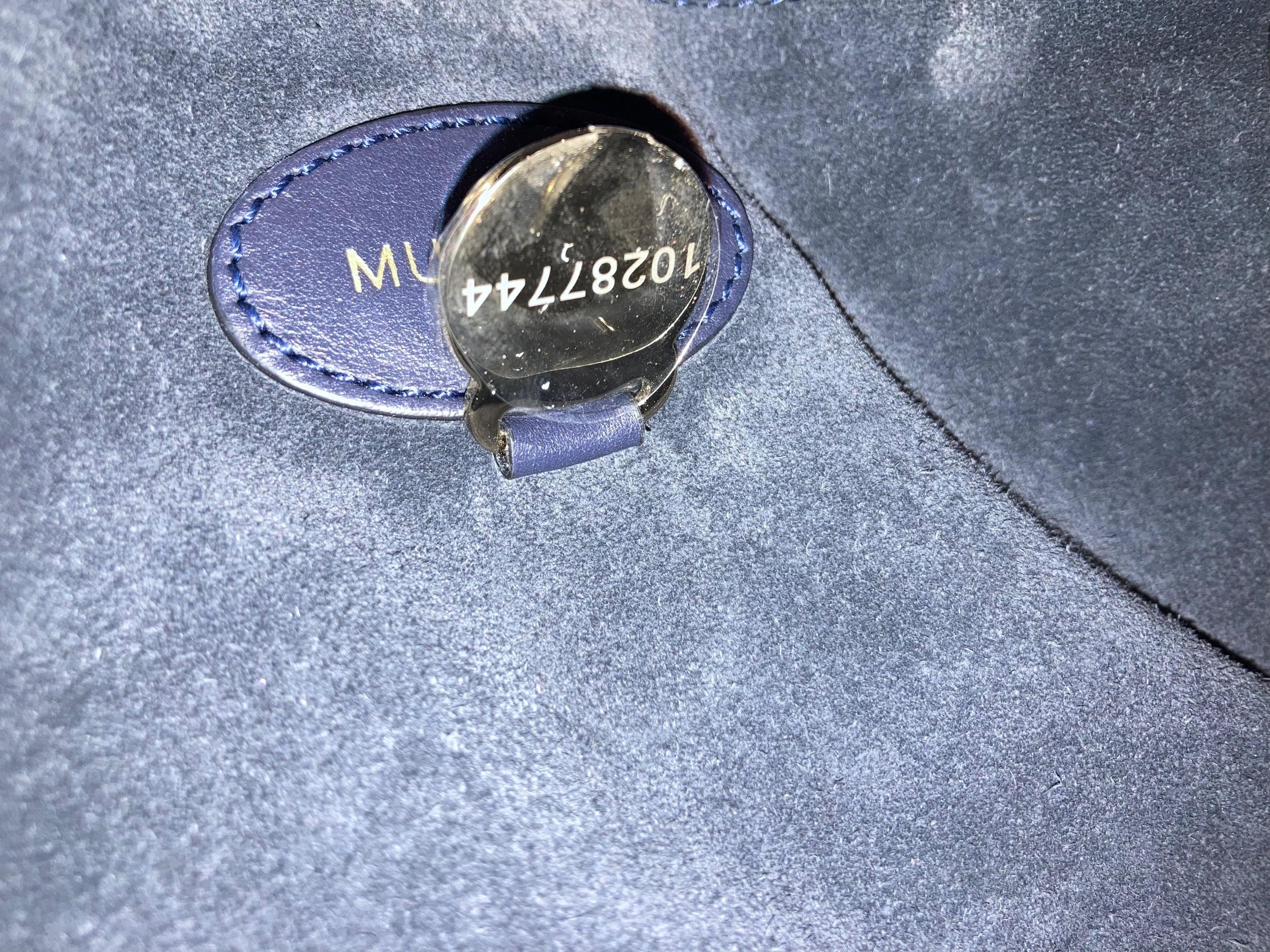 Navy calf hair tote bag